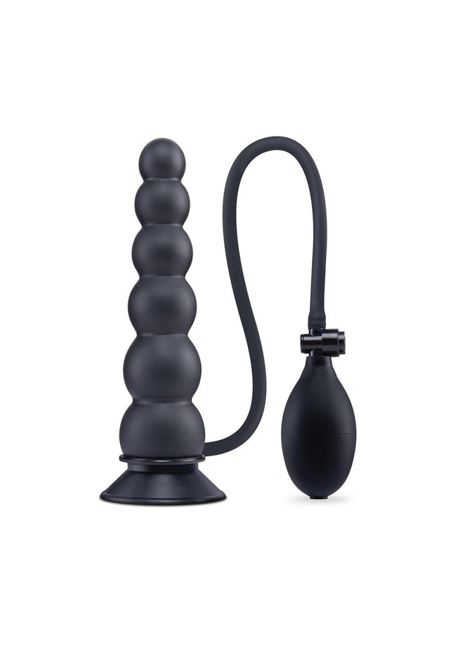 Size Up 7 Inch Ripple Inflatable Butt Plug - Black 20.3 cm Inflatable Butt Plug
