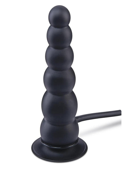 Size Up 7 Inch Ripple Inflatable Butt Plug - Black 20.3 cm Inflatable Butt Plug