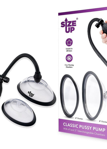 Size Up Classic Pussy Pump with 2 Chambers - Vagina Pump with 2 Interchangeable Chambers