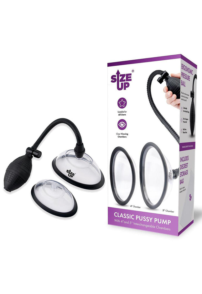 Size Up Classic Pussy Pump with 2 Chambers - Vagina Pump with 2 Interchangeable Chambers