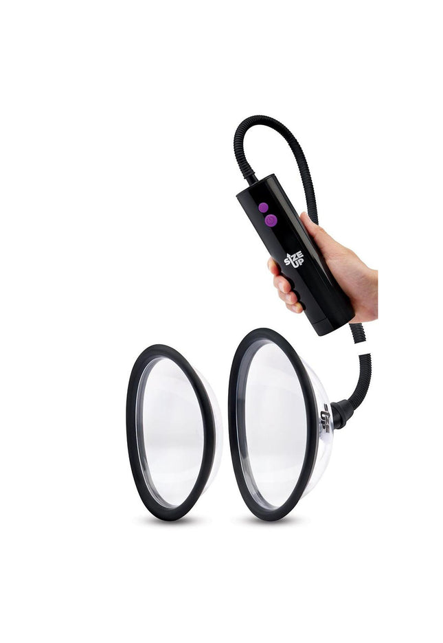 Size Up Rechargeable Power Plumper Pussy Pump - Clear USB Rechargeable Vagina Pump with Interchangeable Chambers