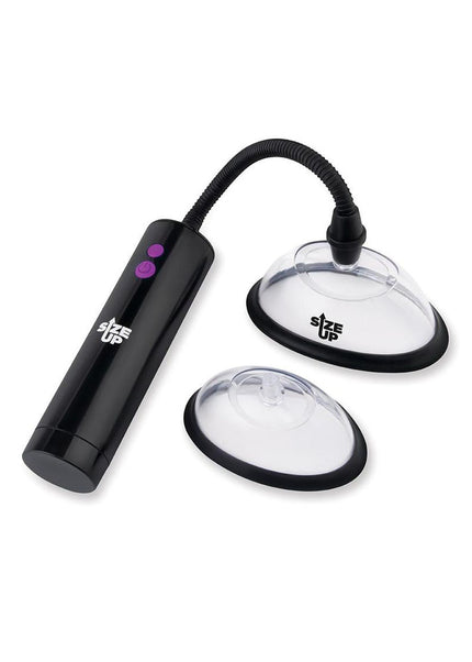 Size Up Rechargeable Power Plumper Pussy Pump - Clear USB Rechargeable Vagina Pump with Interchangeable Chambers