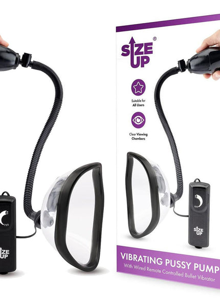 Size Up Vibrating Pussy Pump - Clear Vibrating Vagina Pump