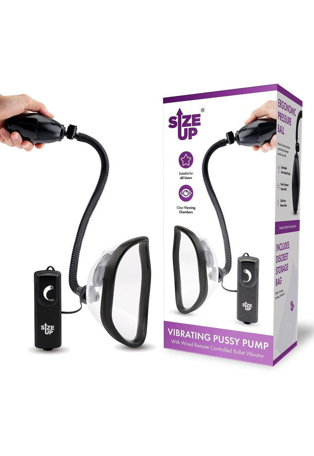 Size Up Vibrating Pussy Pump - Clear Vibrating Vagina Pump