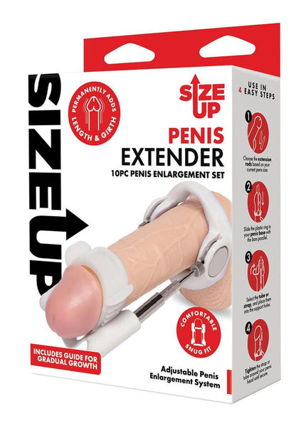Size Up Penis Extender - White Penis Extender Kit - 10 Piece Set