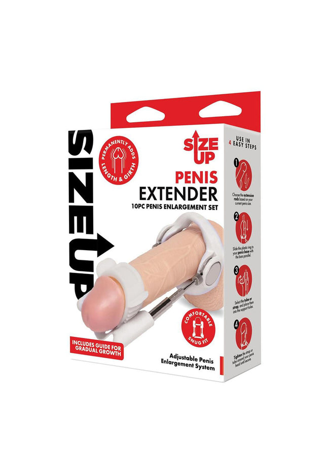 Size Up Penis Extender - White Penis Extender Kit - 10 Piece Set