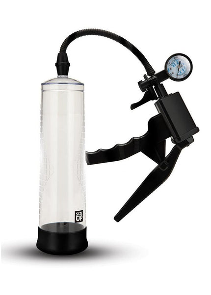 Size Up Ergonomic Trigger Penis Pump with Pressure Gauge - Clear Penis Pump