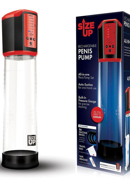 Size Up Rechargeable Penis Pump - Clear USB Rechargeable Penis Pump