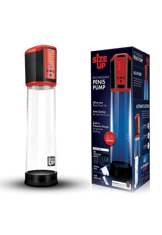 Size Up Rechargeable Penis Pump - Clear USB Rechargeable Penis Pump