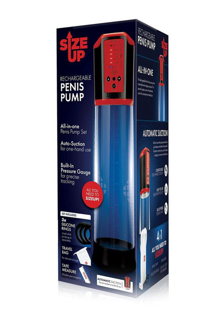 Size Up Rechargeable Penis Pump - Clear USB Rechargeable Penis Pump