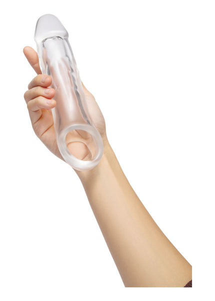 Size Up 2 Inch See-Thru Penis Extender with Ball Loop - Clear 5 cm (2'') Penis Extension Sleeve