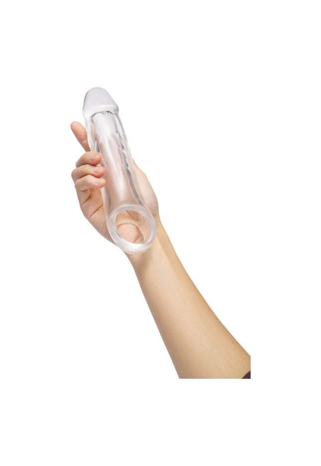 Size Up 2 Inch See-Thru Penis Extender with Ball Loop - Clear 5 cm (2'') Penis Extension Sleeve