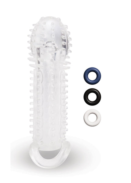 Size Up 1.5 Inch See-Thru Stretch Penis Extender - Clear 3.8 cm (1.5'') Penis Extension Sleeve