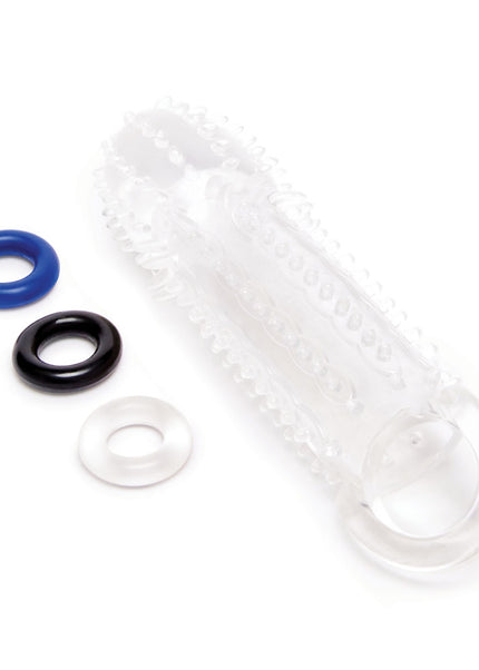 Size Up 1.5 Inch See-Thru Stretch Penis Extender - Clear 3.8 cm (1.5'') Penis Extension Sleeve