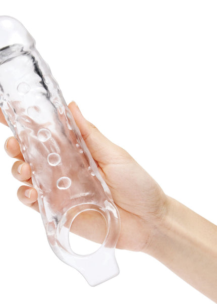 Size Up 1 Inch See-Thru Stretch Penis Extender - Clear 2.5 cm (1'') Penis Extension Sleeve