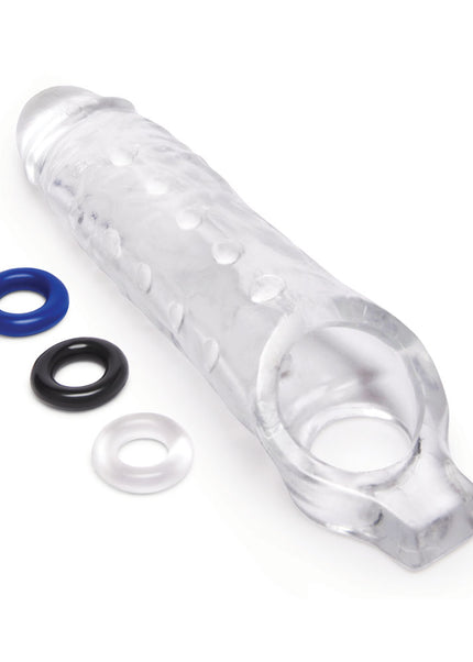 Size Up 1 Inch See-Thru Stretch Penis Extender - Clear 2.5 cm (1'') Penis Extension Sleeve