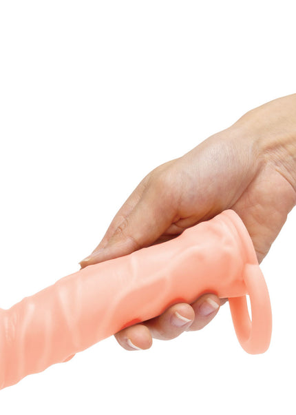 Size Up Realistic 1 Inch Penis Extender - Flesh - Flesh 2.5 cm (1'') Penis Extension Sleeve