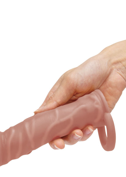 Size Up Realistic 1 Inch Penis Extender - Tan - Tan 2.5 cm (1'') Penis Extension Sleeve