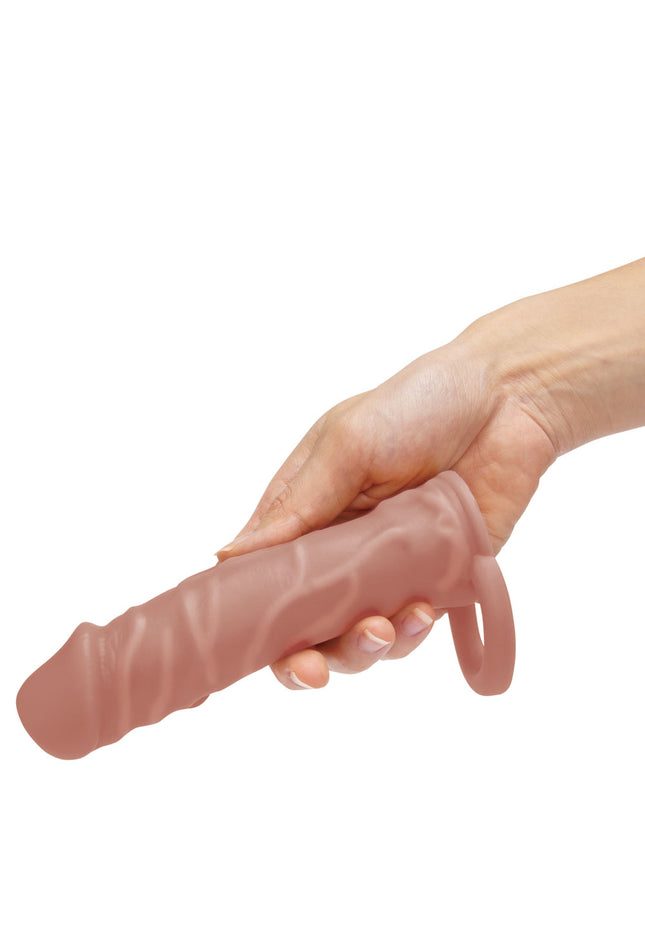 Size Up Realistic 1 Inch Penis Extender - Tan - Tan 2.5 cm (1'') Penis Extension Sleeve