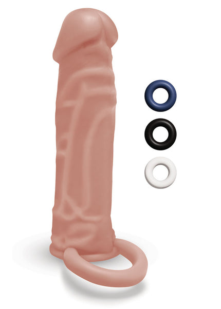 Size Up Realistic 1 Inch Penis Extender - Tan - Tan 2.5 cm (1'') Penis Extension Sleeve