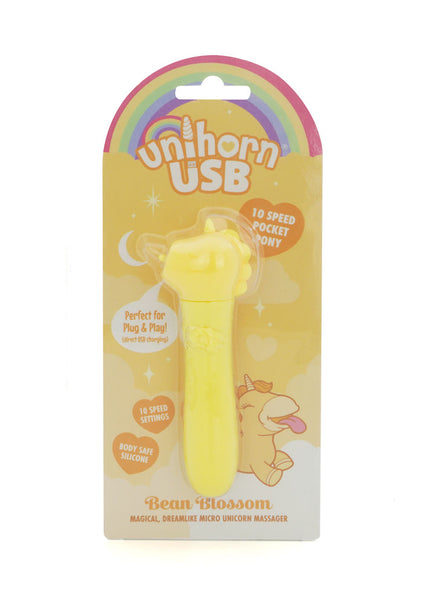 Unihorn - USB Bullet - Bean Blossom - Yellow USB Rechargeable Vibrating Bullet