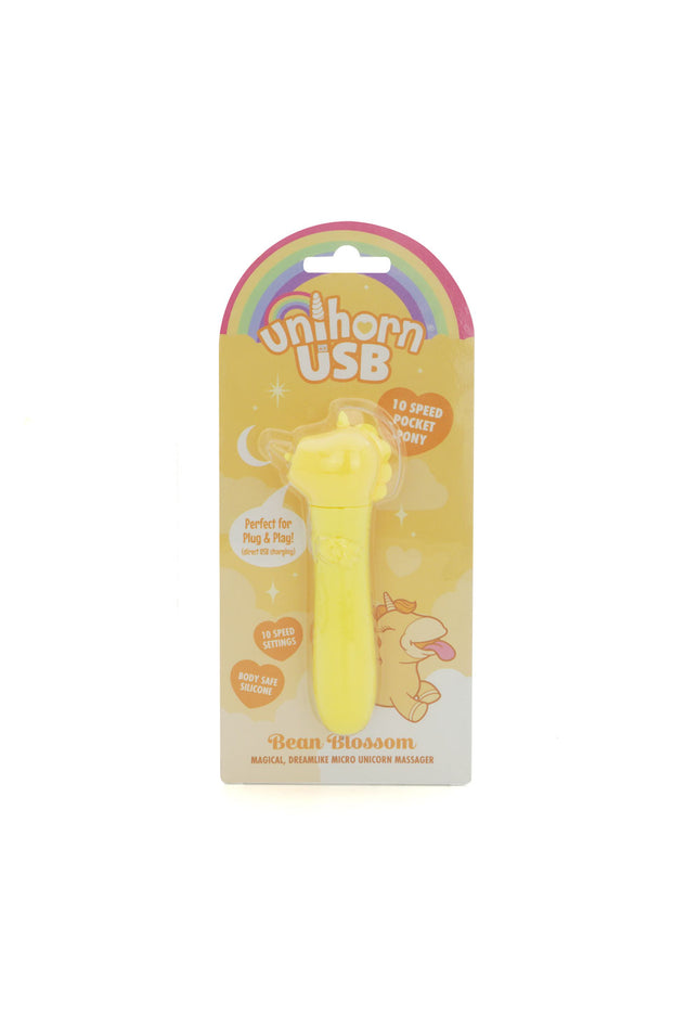 Unihorn - USB Bullet - Bean Blossom - Yellow USB Rechargeable Vibrating Bullet