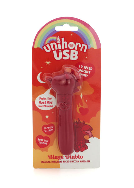 Unihorn - USB Bullet - Blaze Diablo - Red USB Rechargeable Vibrating Bullet