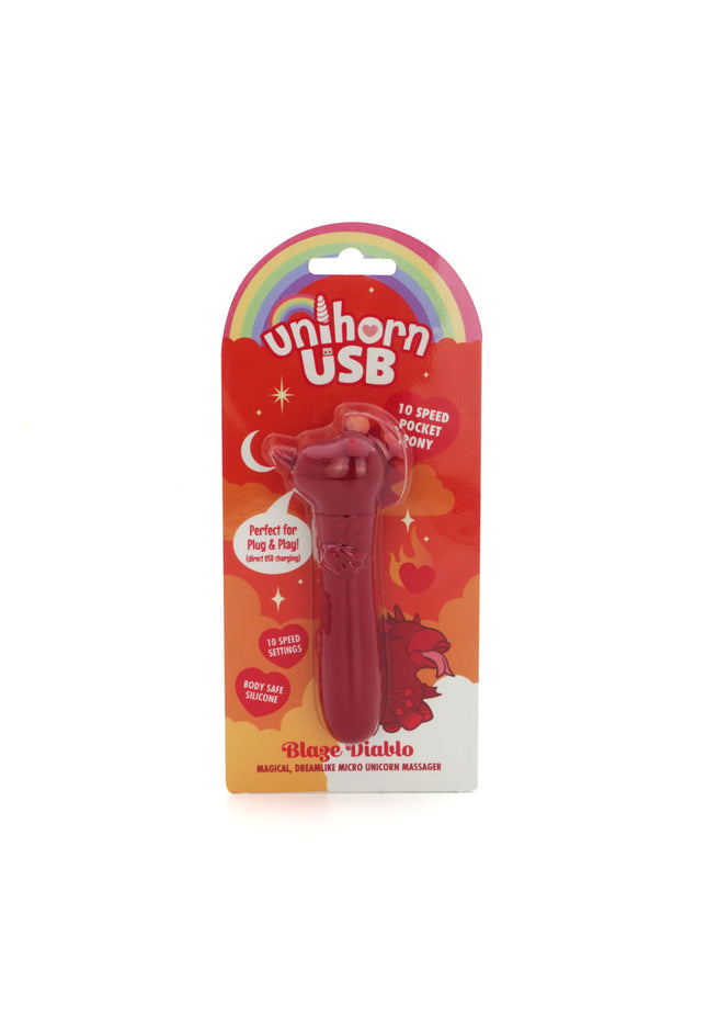 Unihorn - USB Bullet - Blaze Diablo - Red USB Rechargeable Vibrating Bullet