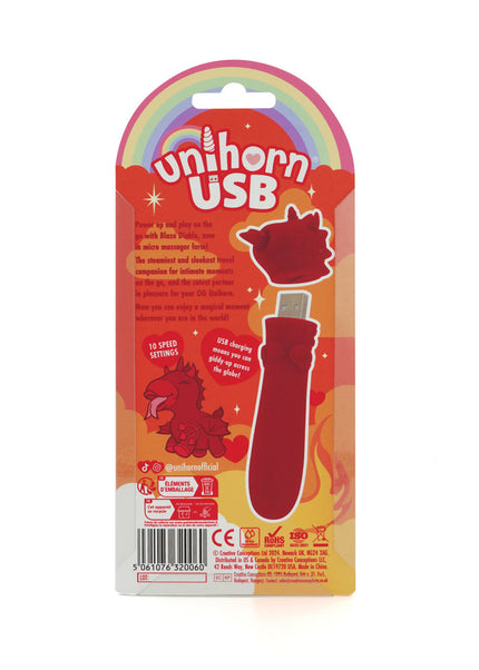 Unihorn - USB Bullet - Blaze Diablo - Red USB Rechargeable Vibrating Bullet
