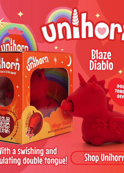 Unihorn - Blaze Diablo - Red USB Rechargeable Forked Tongue Flicking Stimulator