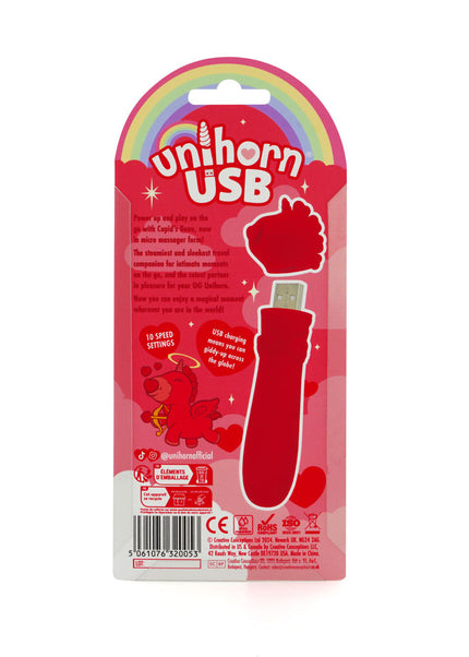 Unihorn - USB Bullet - Cupid's Beau - Red USB Rechargeable Vibrating Bullet