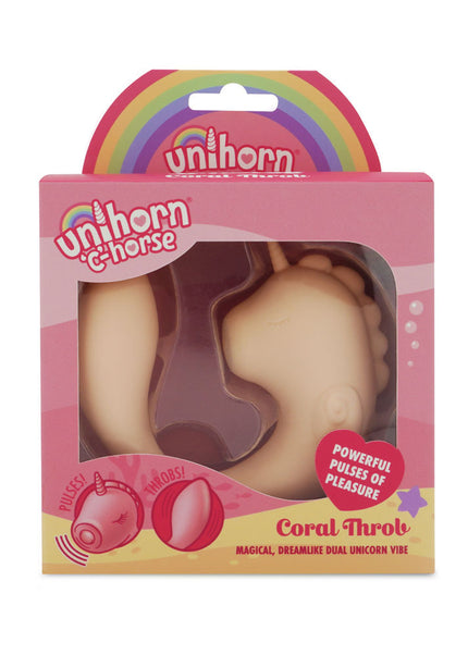 Unihorn - C Horse - Coral Throb - Coral USB Rechargeable Dual Unicorn Vibrator