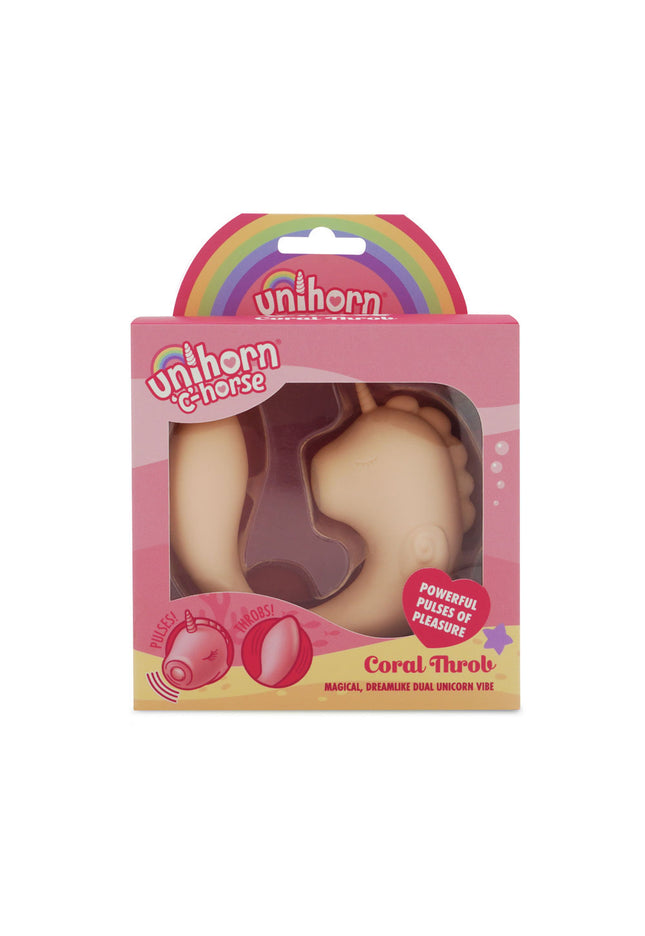 Unihorn - C Horse - Coral Throb - Coral USB Rechargeable Dual Unicorn Vibrator