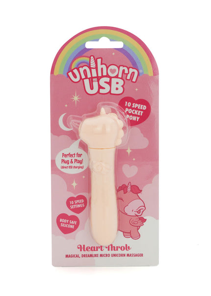 Unihorn - USB Bullet - Heart Throb - Coral USB Rechargeable Vibrating Bullet
