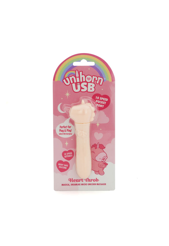 Unihorn - USB Bullet - Heart Throb - Coral USB Rechargeable Vibrating Bullet