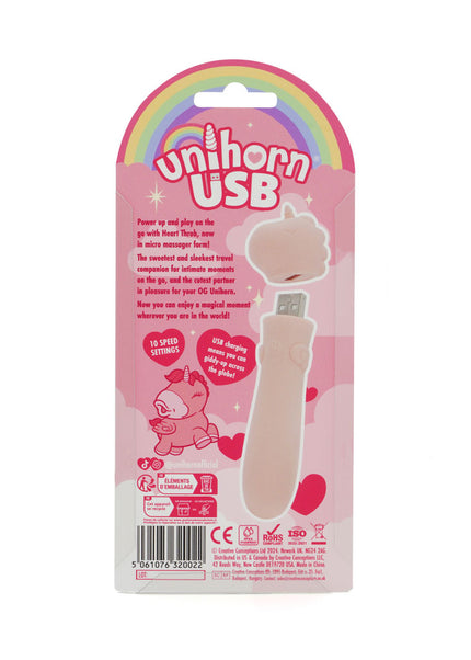 Unihorn - USB Bullet - Heart Throb - Coral USB Rechargeable Vibrating Bullet