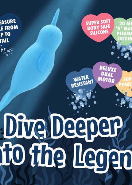 Unihorn of the Sea - Neigh Mo - The Narwhal - Blue USB Rechargeable Dual Motor Stimulator