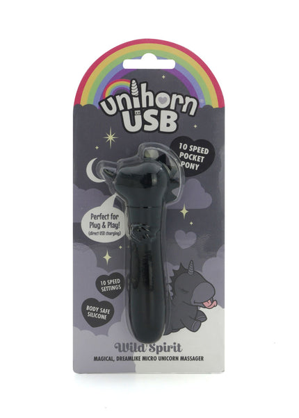 Unihorn - USB Bullet - Wild Spirit - Black USB Rechargeable Vibrating Bullet
