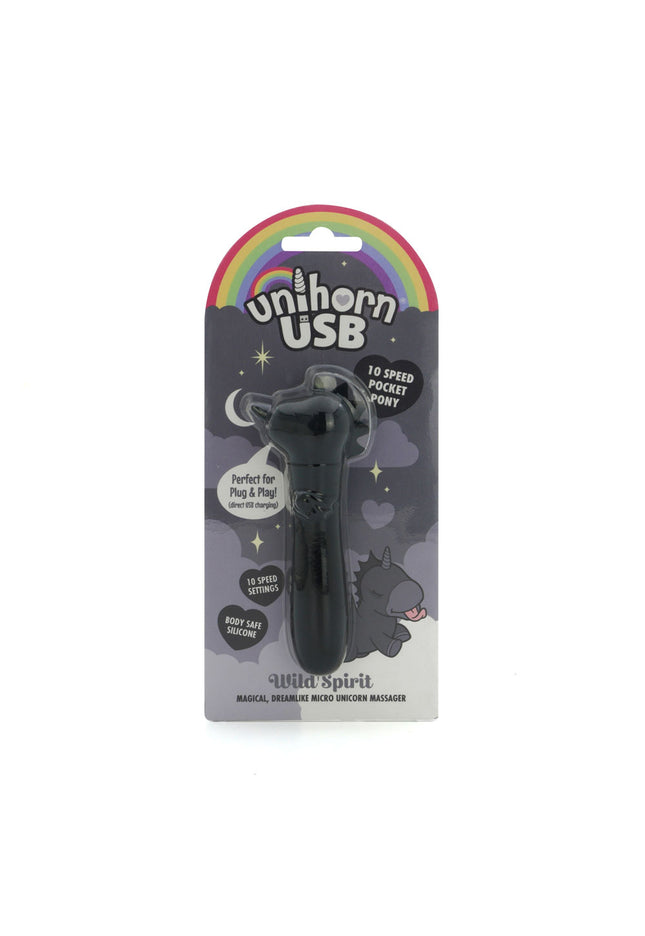 Unihorn - USB Bullet - Wild Spirit - Black USB Rechargeable Vibrating Bullet