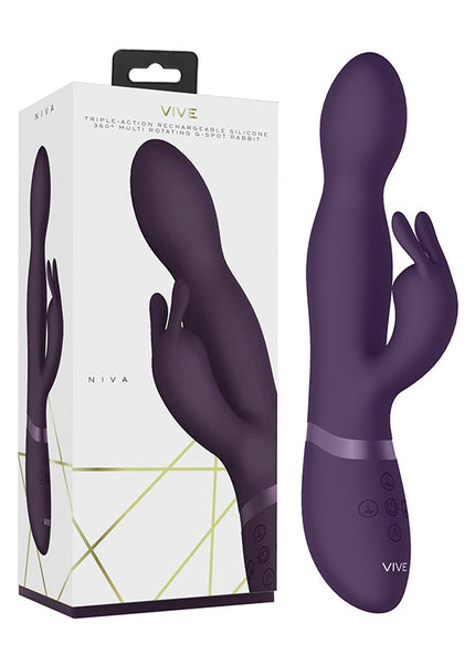 Vive Niva - Purple 21.5 cm USB Rechargeable Rabbit Vibrator