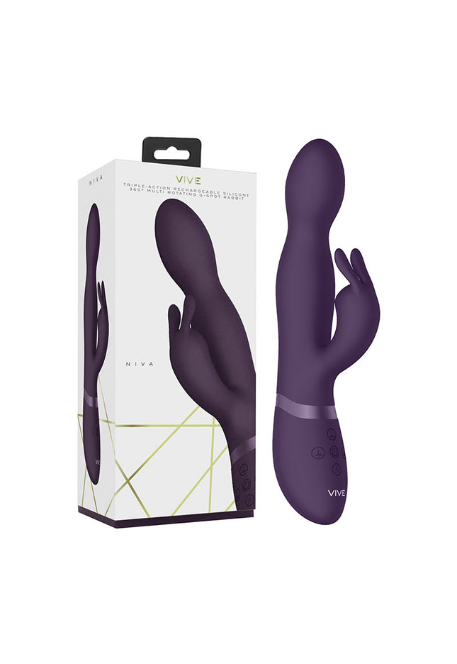 Vive Niva - Purple 21.5 cm USB Rechargeable Rabbit Vibrator