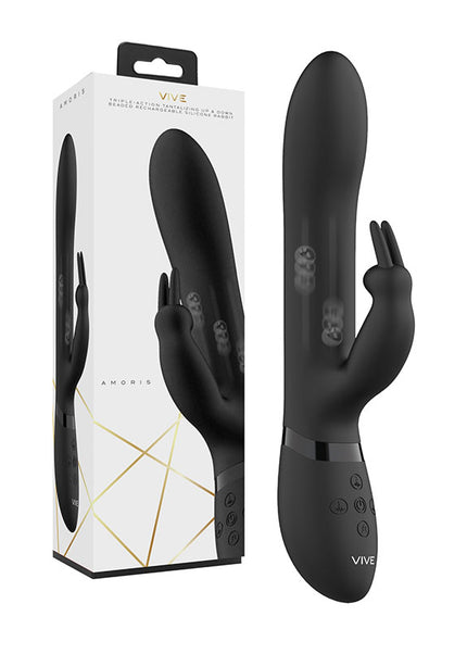 Vive Amoris - Black 23 cm USB Rechargeable Rabbit Vibrator