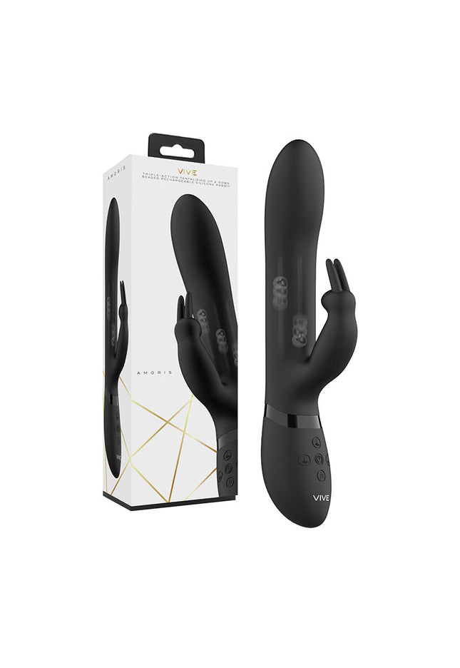 Vive Amoris - Black 23 cm USB Rechargeable Rabbit Vibrator