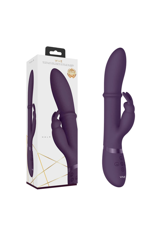 Vive Halo - Purple 24.5 cm USB Rechargeable Rabbit Vibrator
