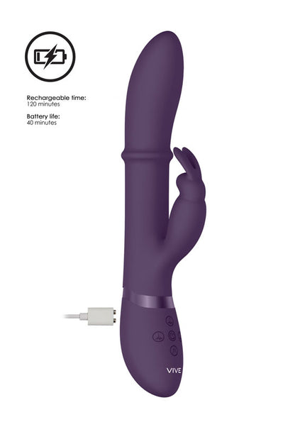 Vive Halo - Purple 24.5 cm USB Rechargeable Rabbit Vibrator