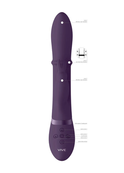 Vive Halo - Purple 24.5 cm USB Rechargeable Rabbit Vibrator