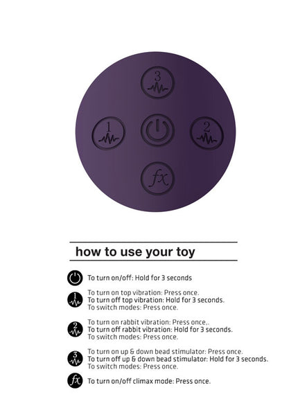 Vive Halo - Purple 24.5 cm USB Rechargeable Rabbit Vibrator