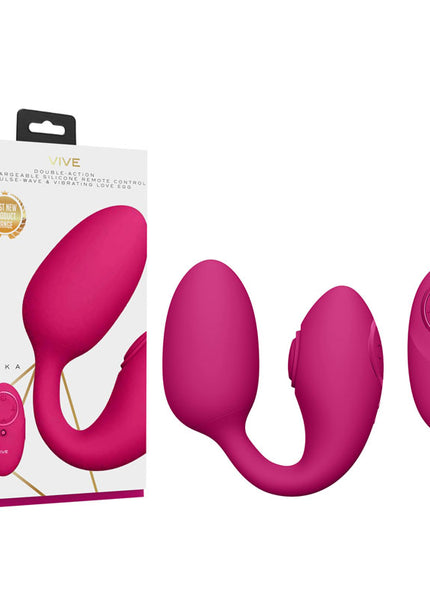 Vive AIKA - Pink USB Rechargeable Egg with Pulse Wave