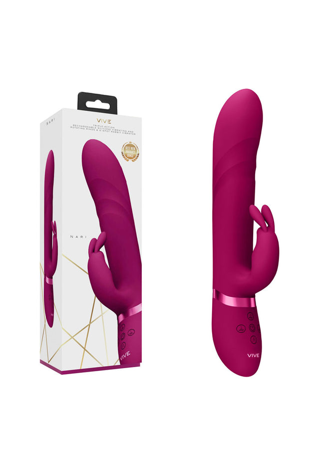 VIVE Nari - Pink - Pink 24.1 cm USB Rechargeable Rabbit Vibrator