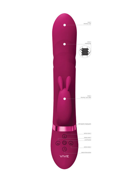 VIVE Nari - Pink - Pink 24.1 cm USB Rechargeable Rabbit Vibrator